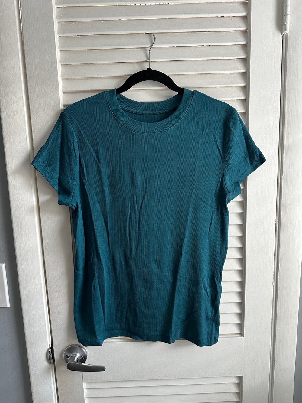 A new day ribbed tee blue green XL New without tags